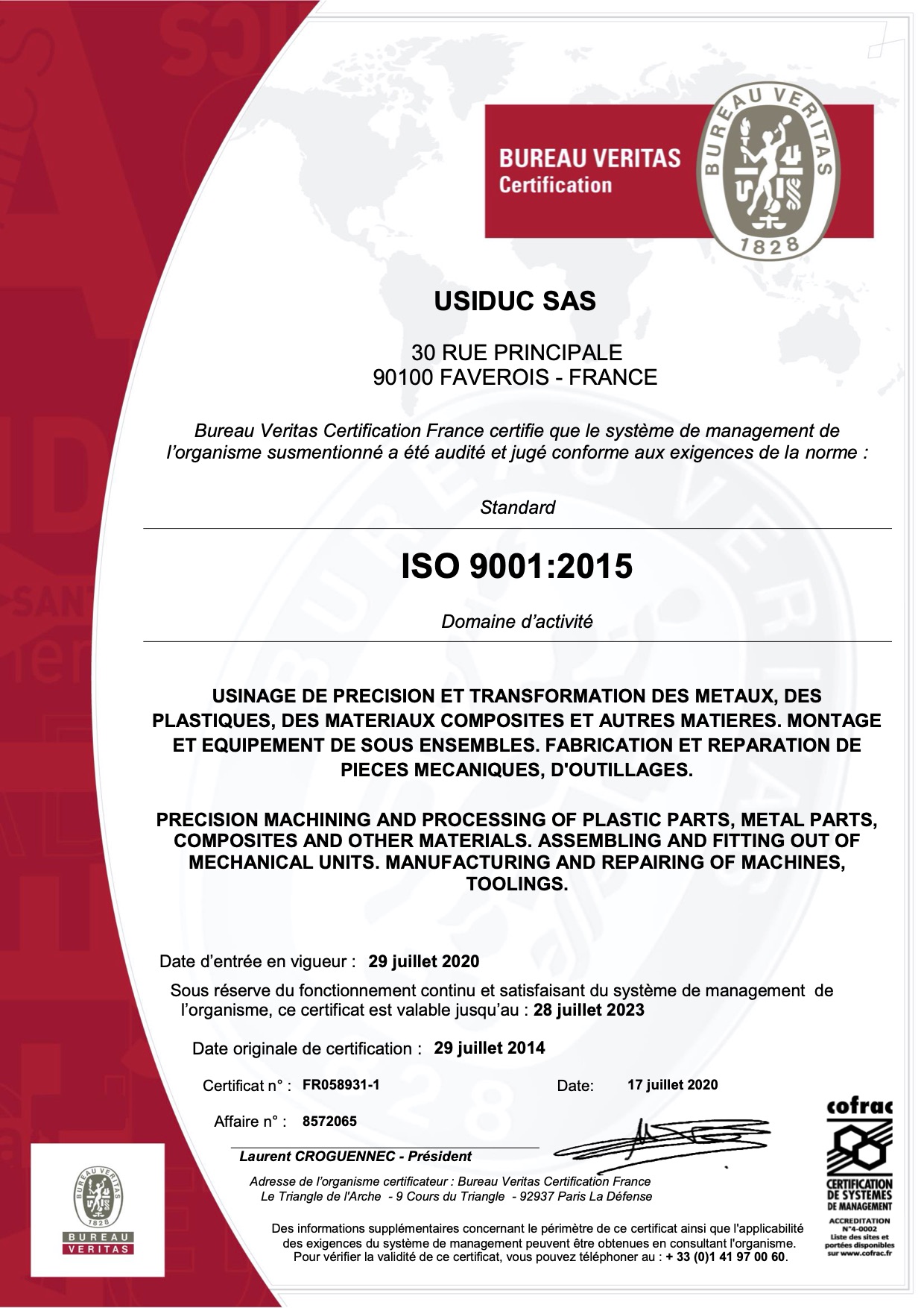 certification iso 9901